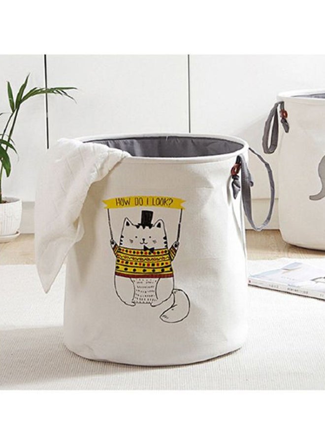 Beauenty Cartoon Fabric Foldable Laundry Basket White/Black/Yellow 36.5x40cm - Image 2