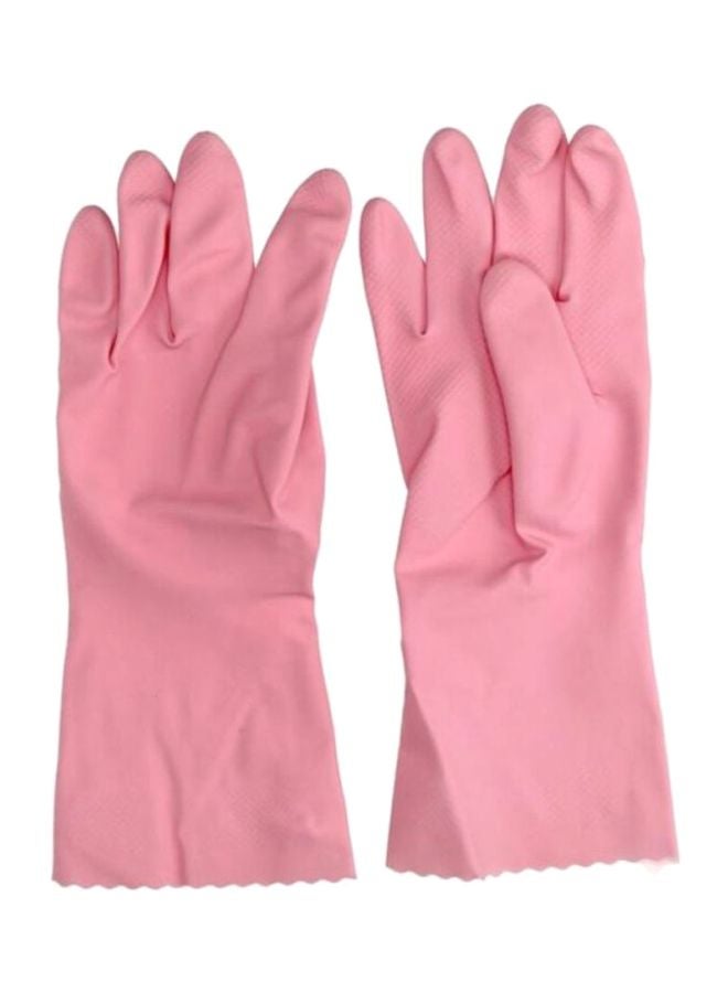 Vileda Latex Reusable Gloves Pink M - Image 1
