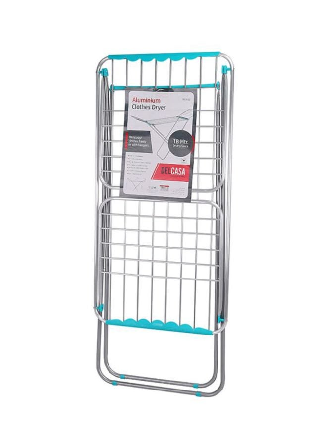 DELCASA Delcasa Large Folding Clothes Dryer Drying Space Laundry Washing Durable Metal Drying Rack Multifunctional Air Dryer Ideal For Indoor And Outdoor Dc1652 Silver/Blue 18meter  - Image 4