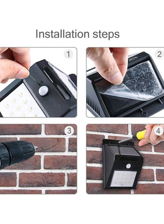 بيوينتي مصابيح جدارية مكونة من قطعتين يحتوي على 16 لمبة LED ومستشعر للحركة وتعمل بالطاقة الشمسية أبيض 10x12سم - Image 5