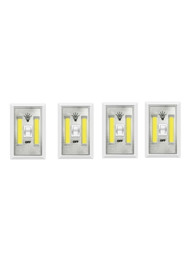Voberry 4-Piece LED Cordless Cob Light Switch Set Black 4.44x2.95x0.82inch - Image 1