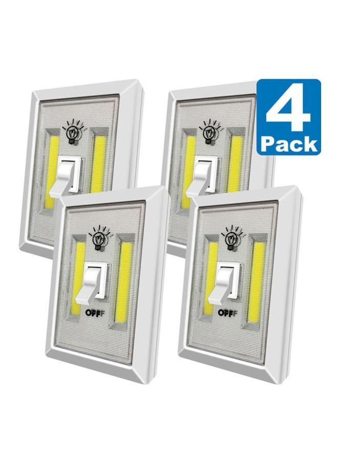 Voberry 4-Piece LED Cordless Cob Light Switch Set Black 4.44x2.95x0.82inch - Image 2