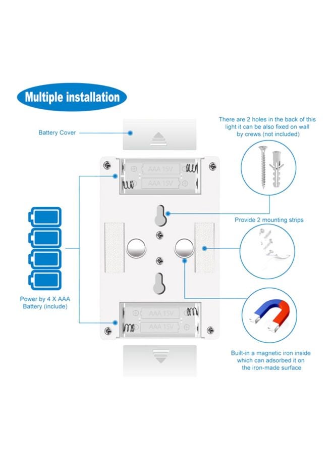 Voberry 4-Piece LED Cordless Cob Light Switch Set Black 4.44x2.95x0.82inch - Image 4