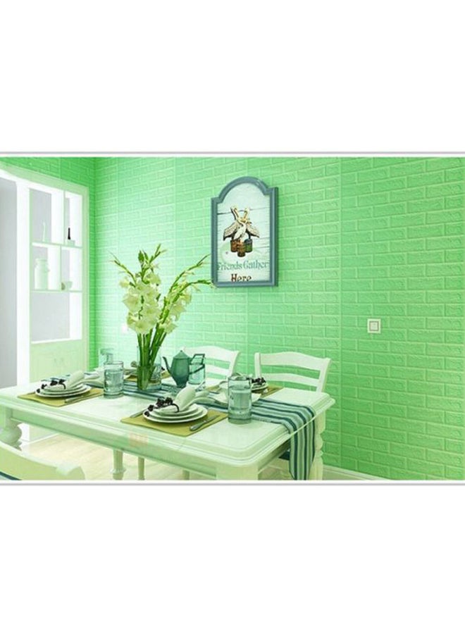 Cool Baby 5-Piece 3D Waterproof Imitation Brick Wall Sticker Green 70x77x0.7cm - Image 2