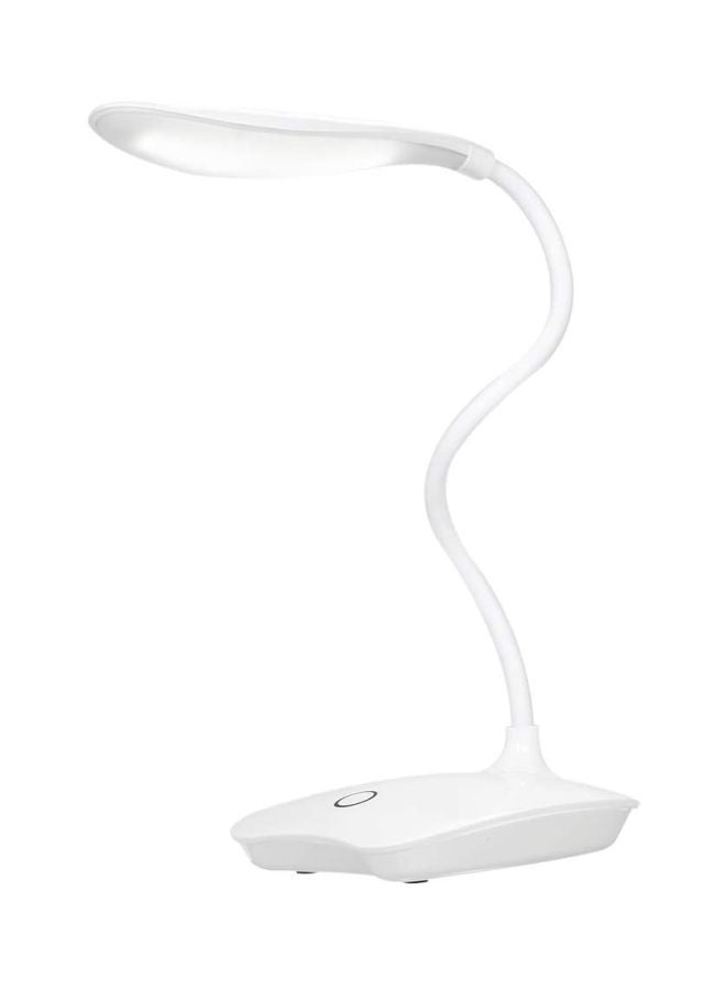 Decdeal - Ultralight  LED USB Rechargeable Dimmable Eye-Caring Desk Lamp Touch Control With 360° Rotatable Head Flexible Hose White 0.152kg - Image 1