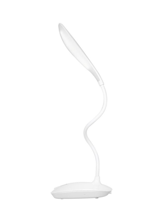 Decdeal - Ultralight  LED USB Rechargeable Dimmable Eye-Caring Desk Lamp Touch Control With 360° Rotatable Head Flexible Hose White 0.152kg - Image 1
