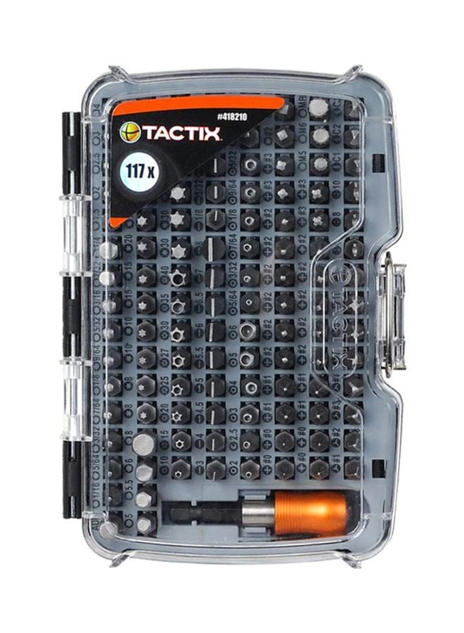 Tactix - Tactix 117-Piece Master 1/4 Inch Cr-V Bits Set - Complete Kit for Daily Needs, Perfect for DIY and Professionals, Ideal for Home Repairs, Maintenance and Projects- 418210 Black - Image 1