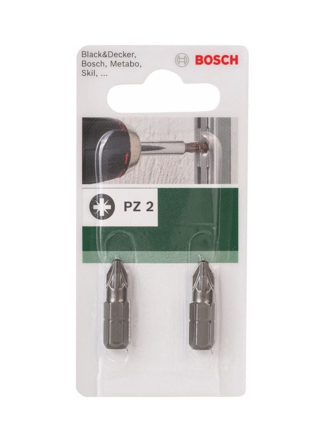 BOSCH - 2-Piece PZ2 Bit Silver - Image 1
