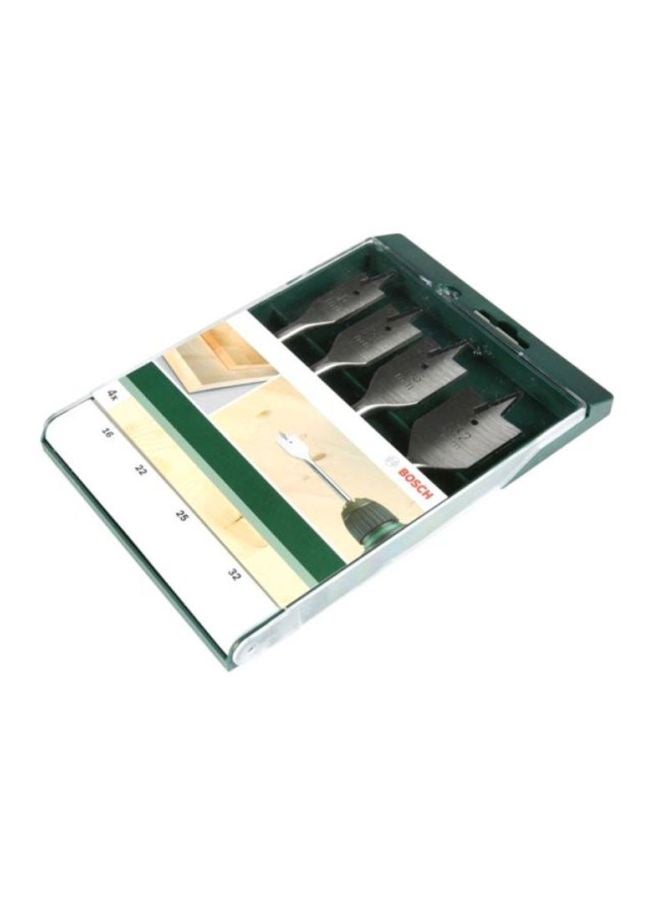 بوش طقم لقم مثقاب مسطحة مكون من 4 قطع فضي - Image 2