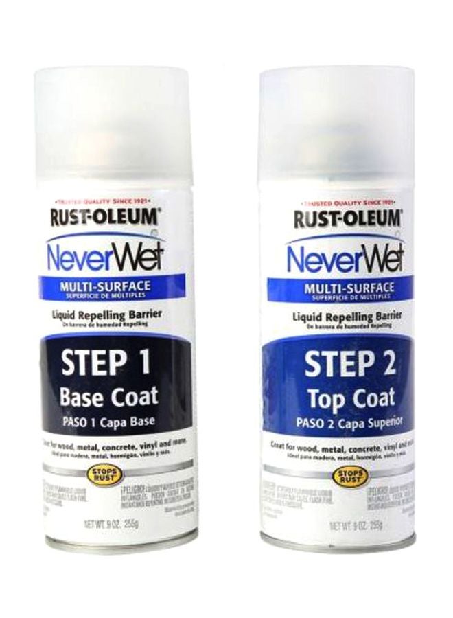 RUST-OLEUM NeverWet Multi-Surface Liquid Repelling Treatment Clear Top Coat 9ounce, Base Coat 9 - Image 1