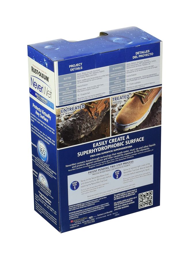 RUST-OLEUM NeverWet Multi-Surface Liquid Repelling Treatment Clear Top Coat 9ounce, Base Coat 9 - Image 4