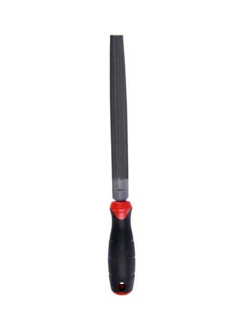 8" Half Round File | With High-quality steel |Cut Mill File | Ergonomic Grip, Rubber Handle, Finder Hand File for Deburring and Removing Material - Ideal for Wood, Metal, Plastic Black/Red/Silver 8inch