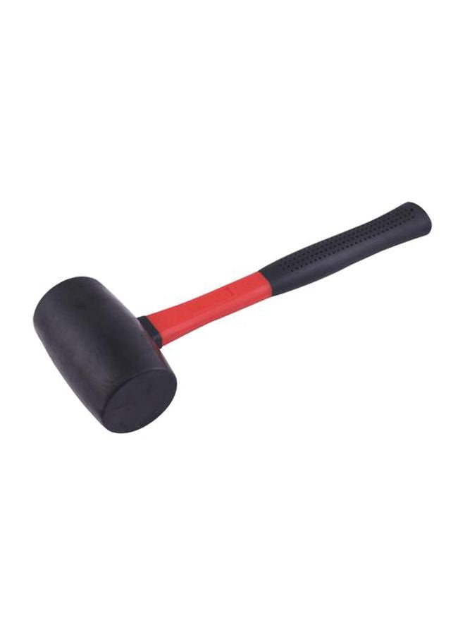 GEEPAS - Rubber Mallet Fiber Handle, Rubber head 24 Oz- Hardwood Shaft Rubber Mallet Double-Face Hammer with Soft/Hard Tips | Ideal for woodworking, cabinet and furniture making, auto body and metal fabrication Black/Red - Image 1