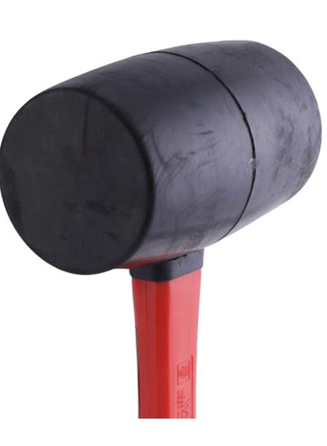 GEEPAS - Rubber Mallet Fiber Handle, Rubber head 24 Oz- Hardwood Shaft Rubber Mallet Double-Face Hammer with Soft/Hard Tips | Ideal for woodworking, cabinet and furniture making, auto body and metal fabrication Black/Red - Image 1