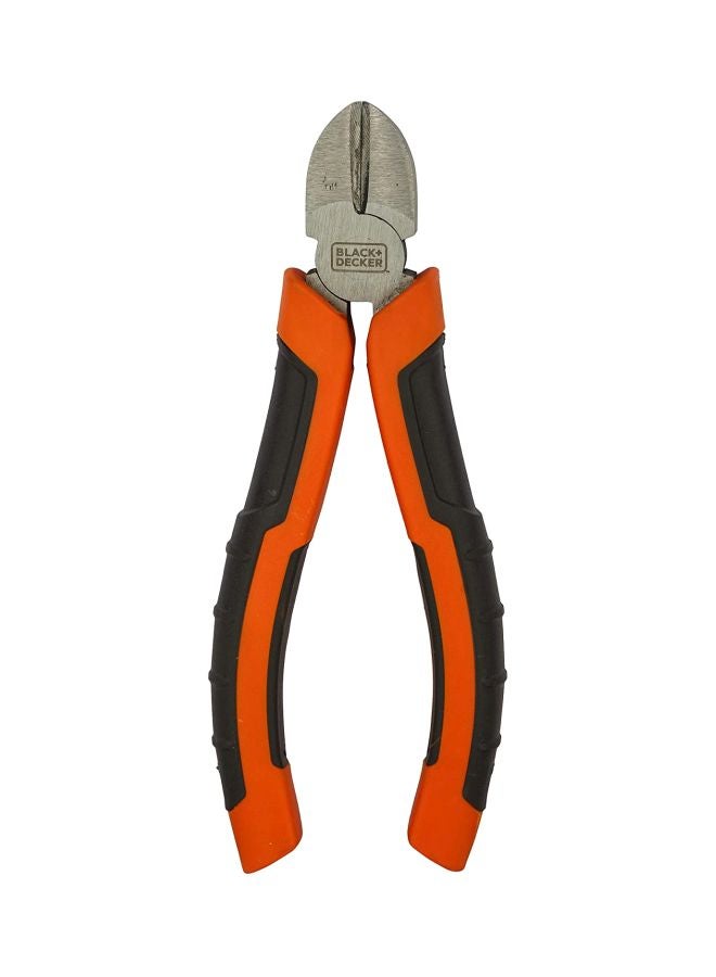 BLACK+DECKER - Steel Diagonal Cutting Pliers, Orange, 160 mm, Bdht81584 Orange/Black/Silver 160mm - Image 1
