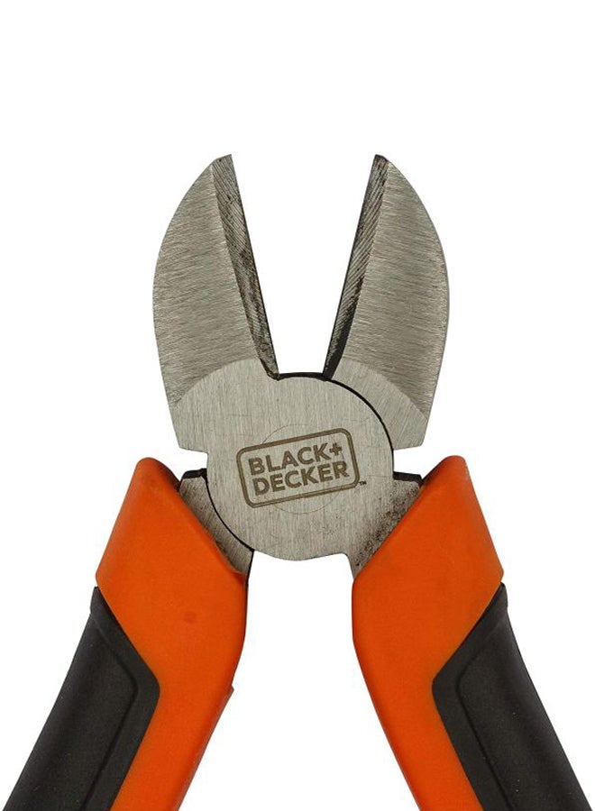 BLACK+DECKER - Steel Diagonal Cutting Pliers, Orange, 160 mm, Bdht81584 Orange/Black/Silver 160mm - Image 1
