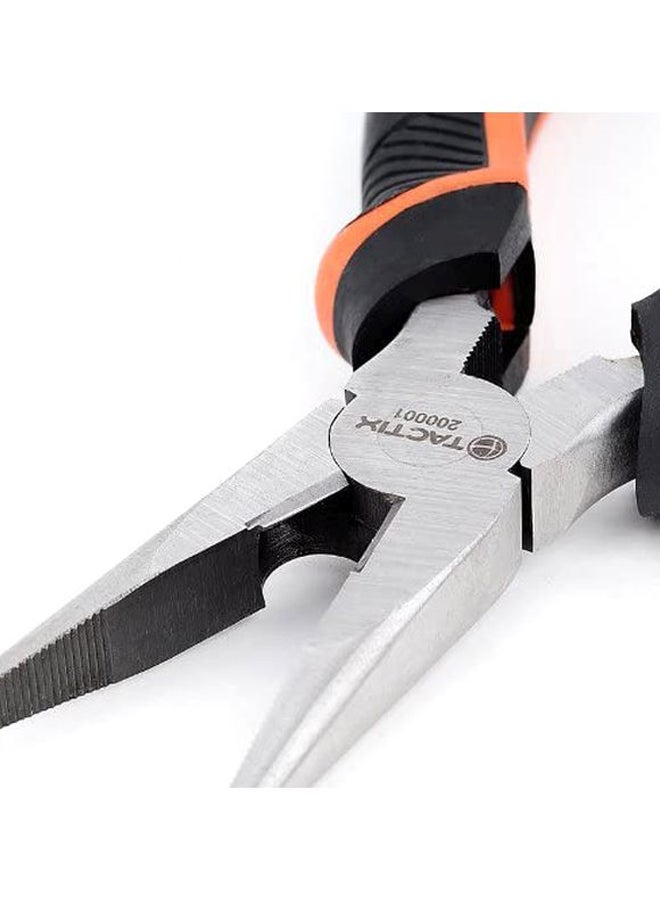 Tactix Long Needle Nose Pliers 6 Inches (160Mm), Chrome-Nickel Steel, Soft Grip With Wire Cutter, Long Nose Cutting Pliers For Home, Jewelry, Crafts- 200001 Black/Orange/Silver 16cm - Image 5