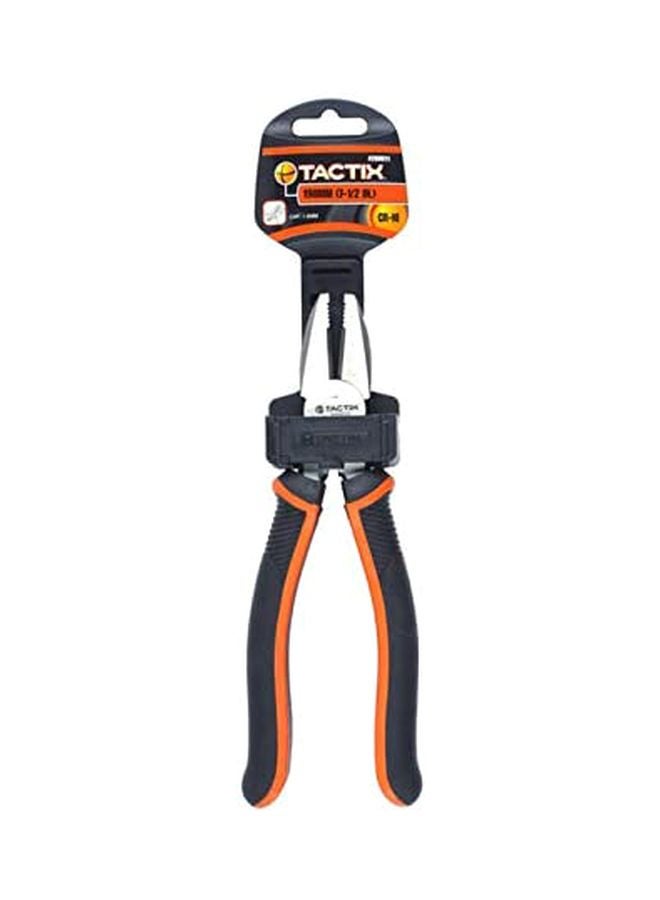 Tactix Tactix Linesman Pliers - 190mm (7.5 Inches) Chrome-Nickel Steel for Strength and Durability, Non-Slip Bi-Material Handle for Comfort, Ideal for Electrical and Mechanical Work- 200011 Black/Orange  - Image 2