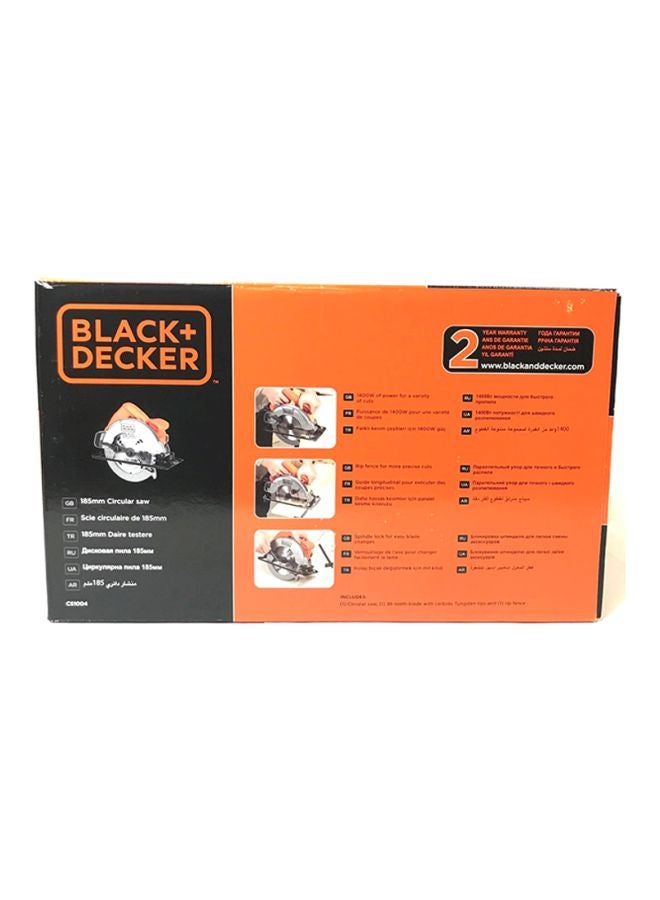 BLACK+DECKER - Sierra Circular Saw - CS1004-B5 Orange/Silver/Black 33.8x25.6x24cm - Image 1