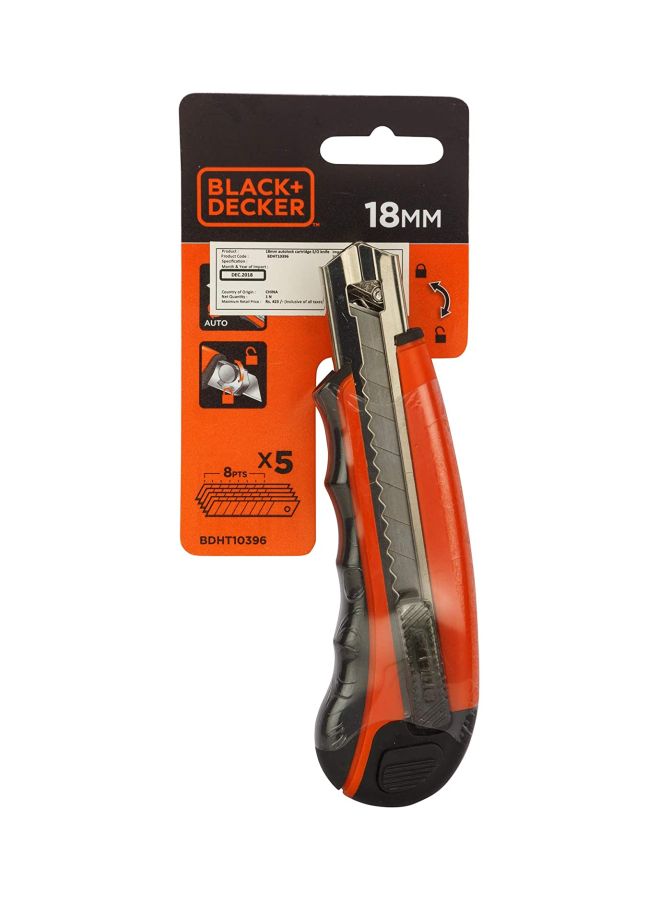 BLACK+DECKER Snap-Off Knife With Autolock Cartridge Black/Orange 18mm  - Image 4