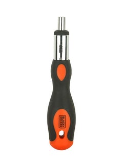 BLACK+DECKER 10 Pieces Bimaterial Steel Multibit Ratcheting Screwdriver with Bits, Orange/Black - BDHT68127, 2 Years Warranty Black/Orange  - Image 2