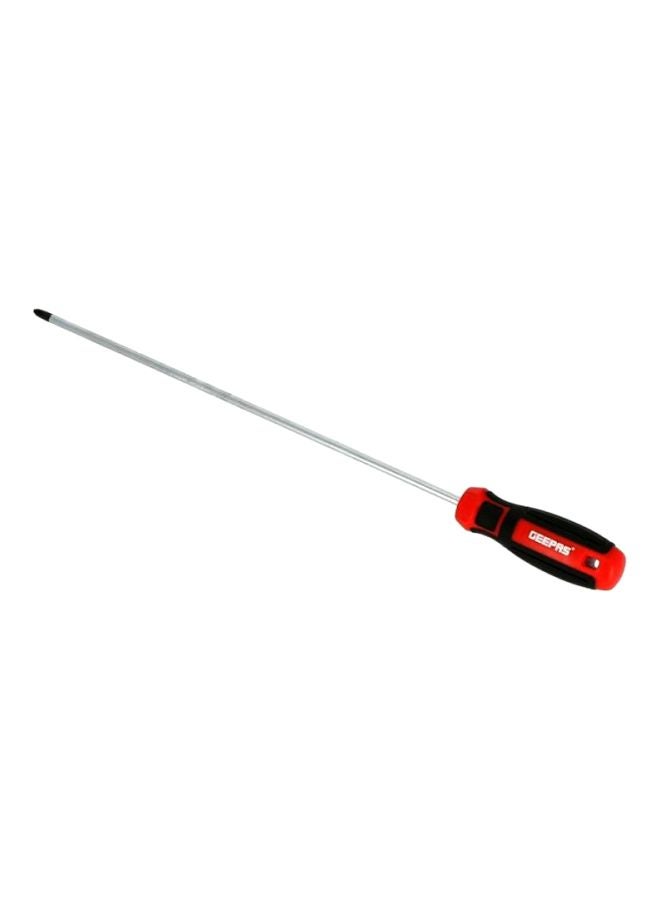 GEEPAS Rubber Handle Phillips Screwdriver Silver/Red/Black 2x325mm  - Image 1