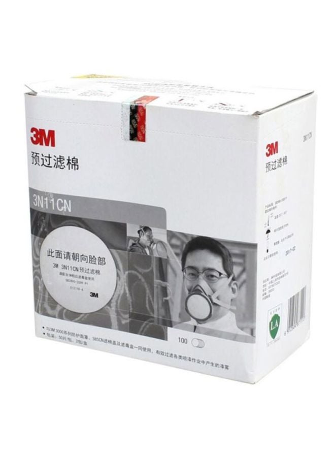 3M 10-Piece Cotton Filter For Gas Mask White 38grams - Image 2
