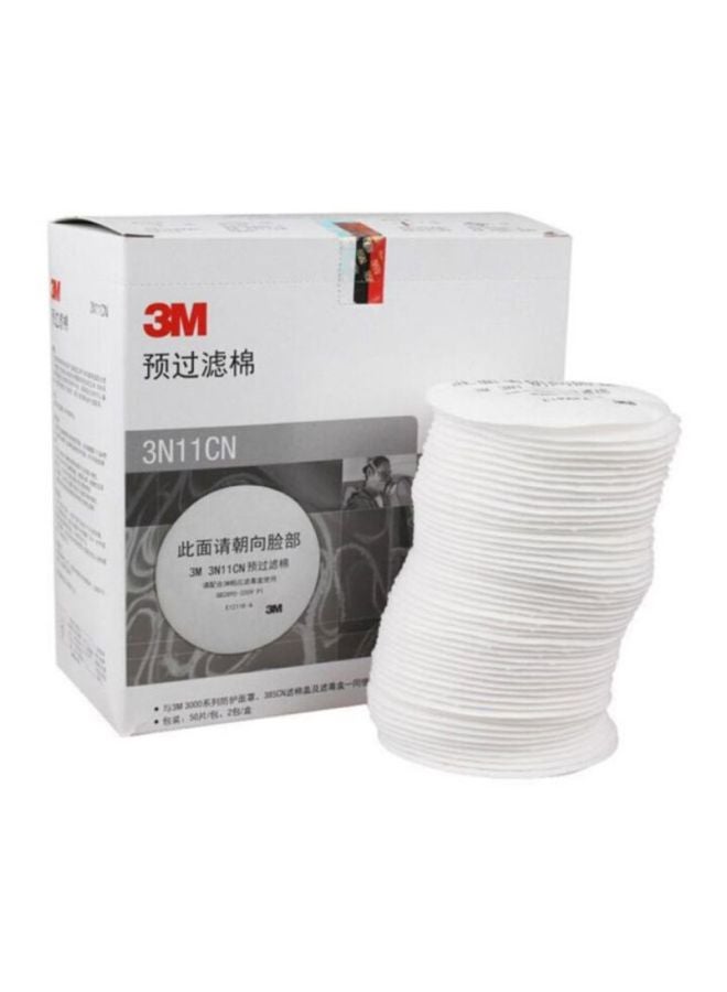 3M 10-Piece Cotton Filter For Gas Mask White 38grams - Image 5