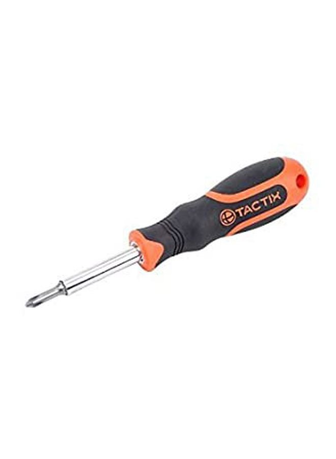 Tactix - 6 Pcs Basic Screwdriver Set, 2 Phillips And 4 Flat, Professional Cushion Grip, Chrome-Vanadium Steel Blade, 6-Piece Hand Tools Set For Diy, Professional, And Electrical Work- 205439 Black/Orange/Silver - Image 1