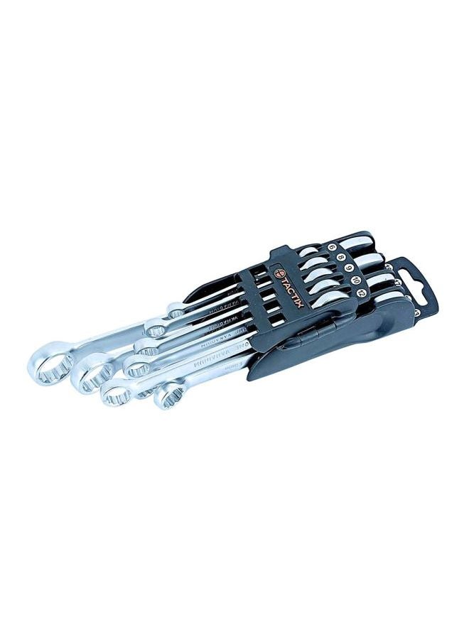 Tactix - 9-Piece Premium Combination Wrench Set, Heavy Duty, Durable, Rust Proof Spanner Set, Cr-V Steel With Satin Finish, 12-Point Box End, Sizes 6-19Mm- 370501 Silver - Image 1