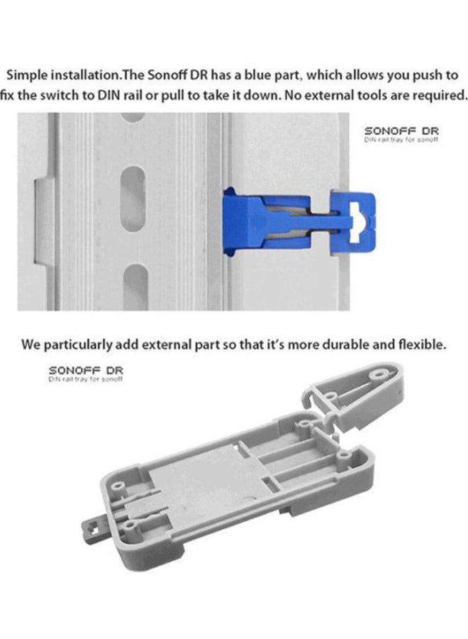 سونوف حامل سونوف قابل للتعديل بمعيار DIN لمحول الواي فاي للتحكم عن بعد رمادي 12x2x5سم - Image 3