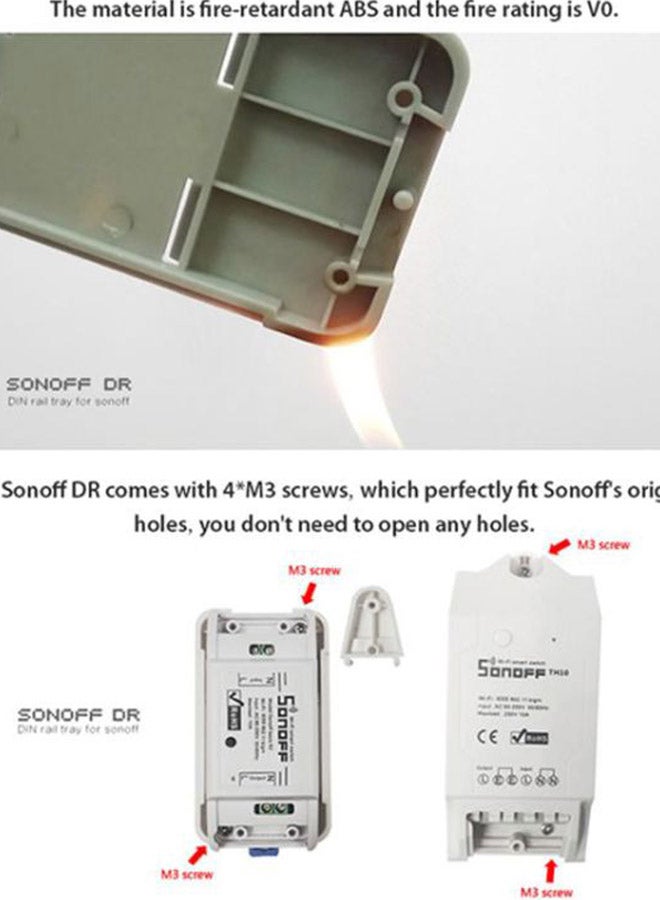 سونوف حامل سونوف قابل للتعديل بمعيار DIN لمحول الواي فاي للتحكم عن بعد رمادي 12x2x5سم - Image 5