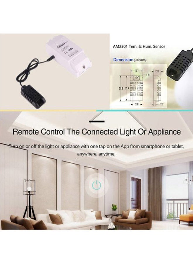 SONOFF DIY AM2301 Temperature and Humidity Sensor Temp. Sensor Type: Resistive (-40 C to +80 C) Humidity Sensor Type: Capacitive (0 to 99.9%RH) 50cm Cable Black 3.5x8x5cm - Image 5