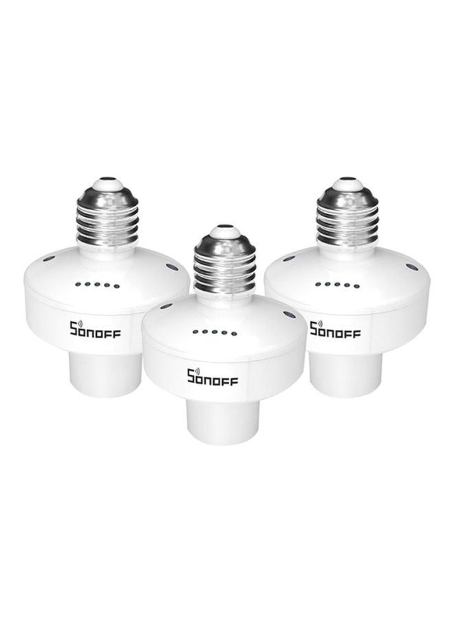 SONOFF 3-Piece WiFi Intelligent RF Lamp Holder For Alexa Google Home/Nest E27 White/Silver - Image 1