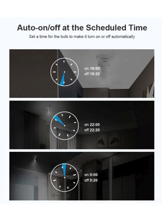 SONOFF 3-Piece WiFi Intelligent RF Lamp Holder For Alexa Google Home/Nest E27 White/Silver - Image 3