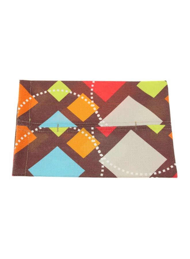 Sharpdo Printed Design Tissue Storage Box Brown/yellow/blue 25.5x18cm - Image 1