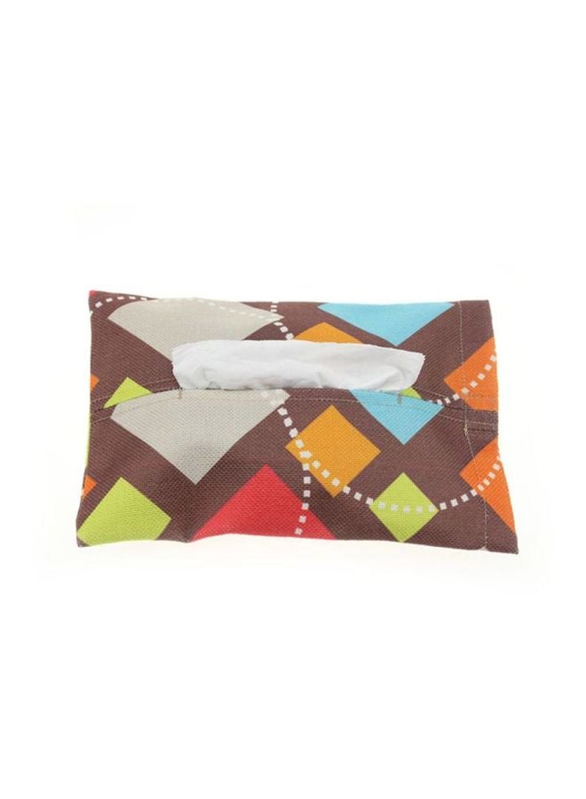 Sharpdo Printed Design Tissue Storage Box Brown/yellow/blue 25.5x18cm - Image 2