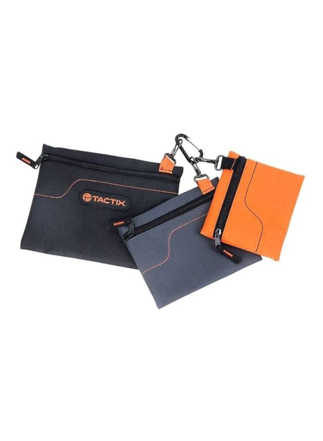 Tactix Tactix 3 Pack Organizers Set - Includes 3 Different Sizes and Colors with Mini Carabiner, Ideal Storage Solution for Tools and Small Parts, Perfect for Home, Garage and Office- 323003 Black/Grey/Orange  - Image 1