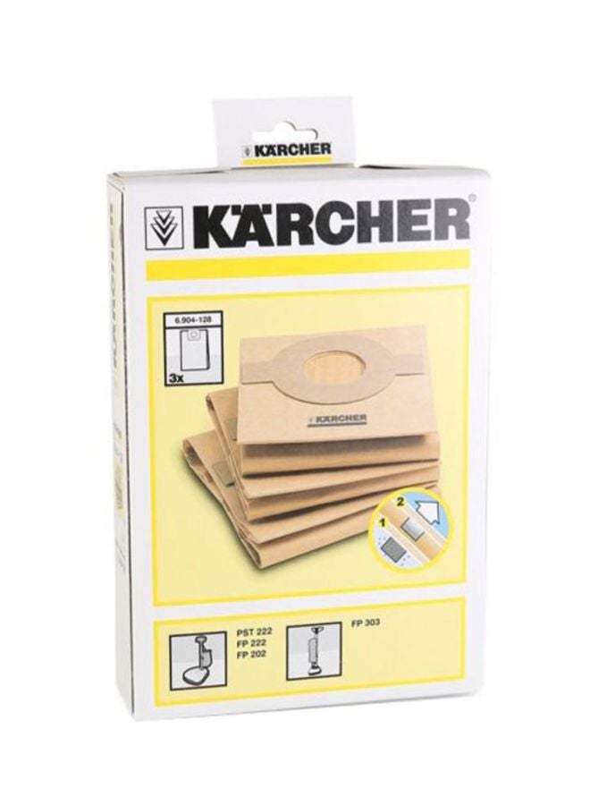 كارشر طقم أكياس فلتر ورقية من 3 قطع 317857AC بني - Image 2