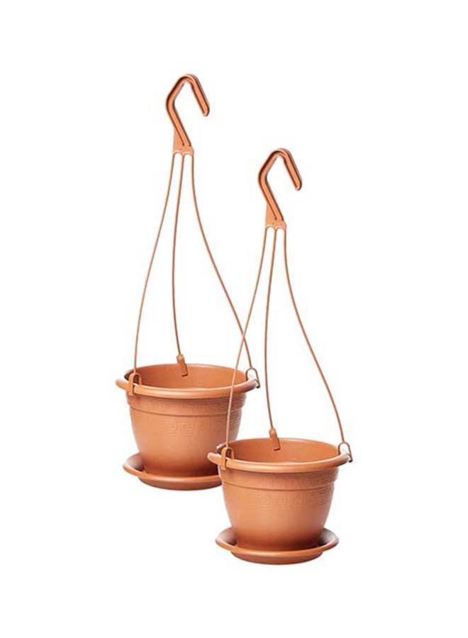 أيدل Kit Campana Plastic Pot Color Set of 2 Terracotta 18cm - Image 1