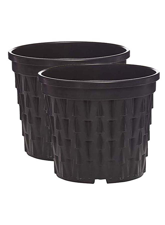 IDEL Set Of 2 Vinci Plant Pot Black 18x18x16cm - Image 1