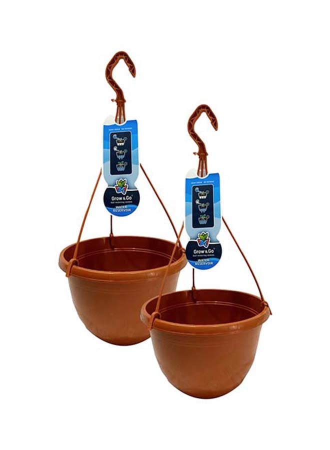 DESCH PLANTPAK Emma Plastic Pot Color Set of 2 Terracotta 27cm - Image 1