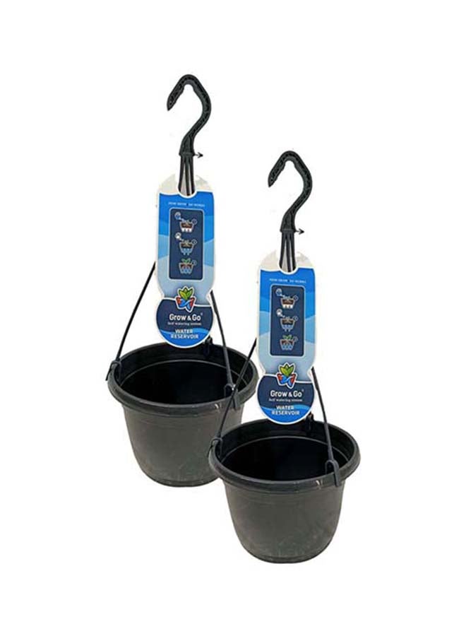 DESCH PLANTPAK - Set Of 2 Anna Plant Pot Black 21x21x13.7cm - Image 1