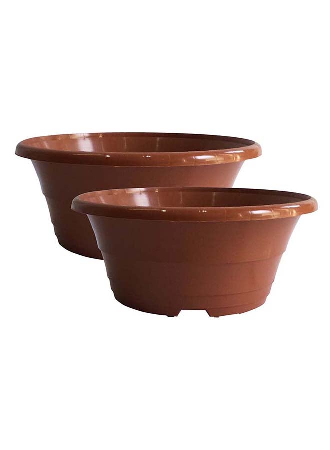 DESCH PLANTPAK Karina Plastic Pot Color Set of 2 Velvet Terracotta 23cm - Image 1