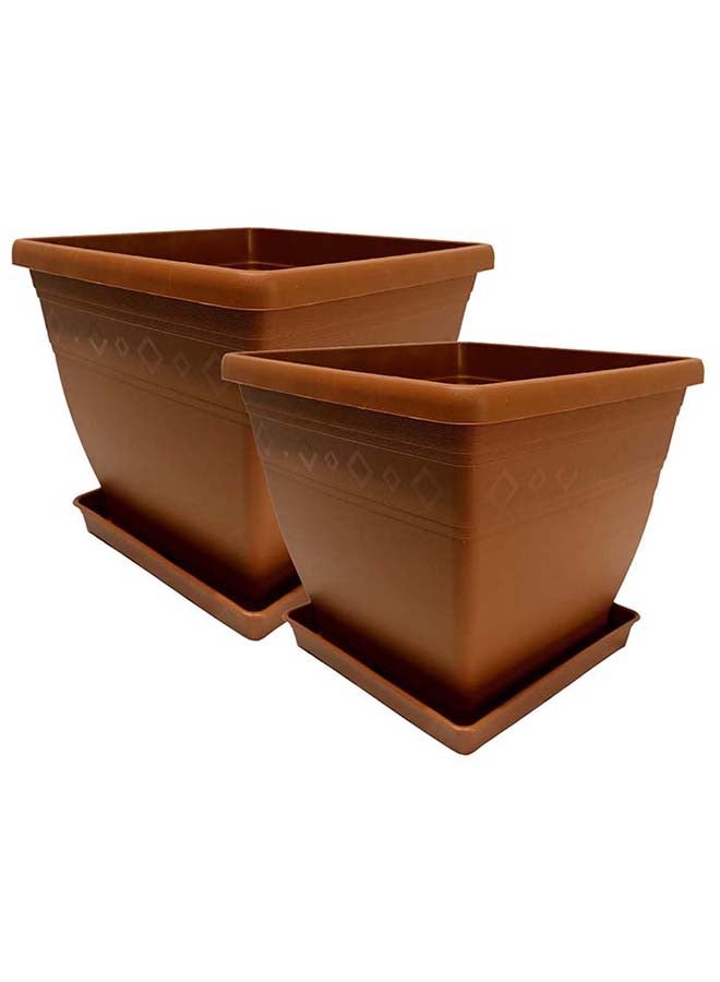 DESCH PLANTPAK Sonja Plastic Pot Color Set of 2 Terracotta 19cm - Image 1