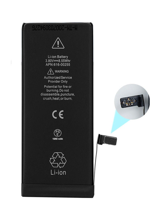 كابتن تيك - بطارية بديلة لهاتف أبل آيفون 7 1960.0 mAh أسود - Image 1