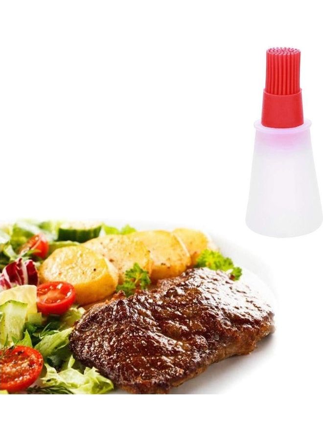 ماركة غير محددة فرشاة زيت من السيليكون للشواء مع موزع شفاف/ أحمر  - Image 2