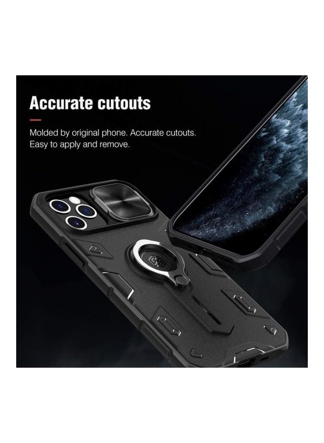 Nillkin CamShield Armor Case with Dazzling Metal Camera Cover For Apple iPhone 12 / 12 Pro (with Logo cutout) Black  - Image 2