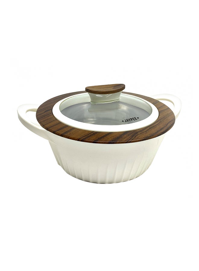 JAYPEE 3-Piece Oliwood Glass Lid  Casserole Set Beige  - Image 3