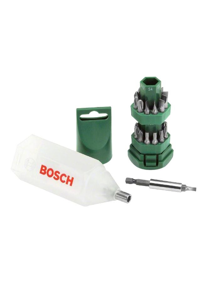 BOSCH 25-Piece Promoline Screwdriver Bit Set Silver/Clear/Green - Image 2